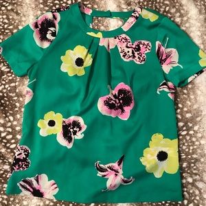 Floral J Crew Silk Top